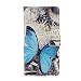 Produktbild Huawei P8 Lite 2017 / Huawei Honor 8 Lite Hülle ,ZXLZKQ Handyhülle Case Tasche PU Leder Flip Fach Handyhülle Schale Magnetverschluss Kartenschlitz Design Brieftasche Schutzhülle für Huawei P8 Lite 2017 / Huawei Honor 8 Lite - Blauer Schmetterling