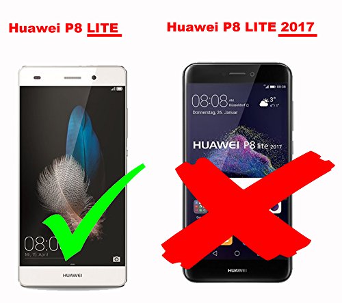 Huawei P8 LITE Funda Estilo Libro en GRIS NEGRO de Cadorabo  Dise  o TELO-CUERO-ARTIFICIAL      Cubierta Protectora con Cierre Magn  tico  Tarjetero y Funci  n de Suporte     Protecci  n Carcasa Caja Etui Case Cover