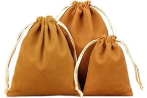 DUORIES 6 Stück Samtbeutel Schmuckbeutel, Kleine Stoff Beutel mit Kordelzug, Samt Säckchen Geschenkbeutel Stoffsäckchen zum Befüllen für Schmuck Hochzeit Weihnachten Geburtstag Party Geschenk,20x25cm Khaki