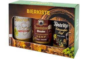 Altenburger Original Bierkiste - drei mit Bier verfeinerte Senfsorten als Geschenk-Set (3-teilig), Geschenkbox für Männer und