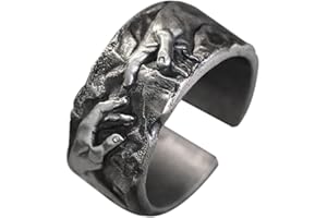 Auriselle Hombres Anillo Ajustable Vintage Vikingo Retro Abierto Anillo Pulgar Gótico Joyería Regalos para Hombres Niños Padre, 6 Estilo