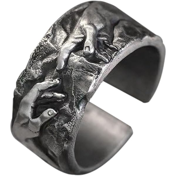 Flongo - Anello Classico da Uomo Anelli per Elmo con Maschera Spartana Maschera per il Viso con Elmo da Gladiatore Romano MF Doom Anello Vichingo