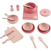 PATPAT Food-Grade Silicone Kitchen Set for Kids Cooking with Pots and Pans | Pretend Cooking Roleplay, Hands-On Kitchen Fun, 