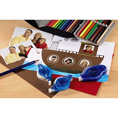 Hama Nachfüllkassette für Kleberoller Quick-Fix non-permanent (2 Nachfülleinheiten à 8mm x 12m Klebetape, transparent, doppelseitig) Fotokleber Nachfüller blau - 5
