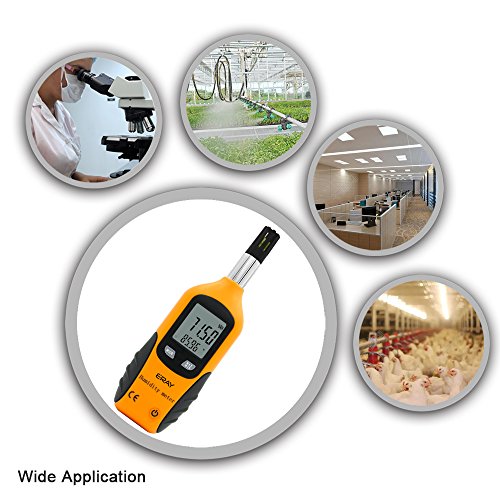 Sunray Psychro-, Thermo- und Hygrometer, Digital Temperatur und Luftfeuchtigkeit Meter, Thermo- und Hygrometer mit Taupunkt und Feuchtigkeitskugel - 5