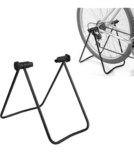 Cavalletto Centraruota Pieghevole Per Bicicletta In Lega Di Alluminio, Con Indicatori In Plastica E Tacche Regolabili, Per Manutenzione Ruote