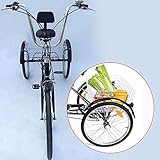 SHIOUCY 24 in Wheels Adult Trike, Adults Folding Tricycle, High Tensile Steel Frame and Tig Welded, Grandmother & Grandfather Gift UK Stock