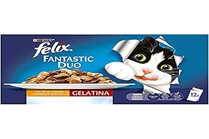 Felix Purina Fantastic Duo, Mokra żywność dla dorosłych kotów Pakiet Mięso - 12 saszetek 85g