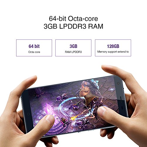 Ulefone Power - 4G Smartphone ohne Vertrag (ultra-groÃŸer 6050 mAh Akku, Schnellaufladung, 5.5 Zoll 1080 FHD Display, 2.5D Corning Gorilla 3 Glass, Android 6.0, Octa-Core 1.3GHz Prosessor, 3GB RAM + 16GB Interner Speicher, 13MP + 5MP Kameras, Dual SIM, Fingerabdruckscanner, WLAN, OTG, HotKnot, GPS) (Blau)