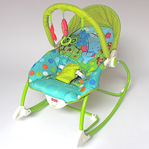 Baby Rocker Bouncer Chair Infant to Toddler Vibration & Music Birth to 60lbs. UNISEX DESIGN