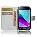 Produktbild Samsung Galaxy J1 mini prime 2016 hülle, KuGi Samsung Galaxy J1 mini prime hülle / Fall - Hochwertige PU-Leder Ständer Wallet hülle für Samsung Galaxy J1 mini prime 2016 smartphone.(Weiß)