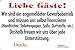Produktbild Schild - Liebe Gäste - Gewerbebetrieb - 308512 - Gr. 30x20cm