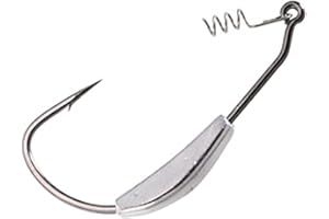 Gamakatsu Weighted Superline Spring Lock - 4 anzuelos para pesca de spinning, anzuelos anchos para señuelos de goma, anzuelos de pesca, anzuelos offset