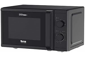 TM Electron TMPMW002BLK EASYWAVE Mikrowelle, 20 Liter, 700 W, 5 Leistungsstufen, Auftaufunktion und 35 Minuten Timer, Schwarz