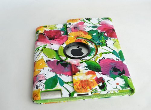 inShang Hülle für Apple iPad 2 iPad 3 iPad 4, Edles PU Leder Tasche Hülle Skins Etui Schutzhülle Ständer Smart Case Cover für Tablet iPad, Super Automatische Einschlaf-/Aufwach funktion, 360 Grad rotierende Schutzhülle mit Standfunktion + inShang Logo hochwertigen Stylus Eingabestift Stift - 3