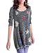 Produktbild iHAIPI - Damen Neue Mode Rundhalsausschnitt Langarm Graffiti Hemdbluse grundiert Frauen weiblich Pullover (M, Grau und Schwarz)