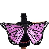 Overdose 145 * 65CM Frauen Weiche Gewebe Schmetterlings Flügel Schal feenhafte Damen Nymphe Pixie Kostüm Zusatz (145 * 65CM, C)