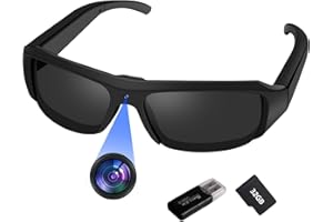 NISANMOON Ninsanmoon Sonnenbrille Sportkamera HD 1080P Brille Mini Action Kamera, 32GB Sonnenbrille Sport Action Kamera, Aufnahme für Wandern, Reiten Outdoor Aktivitäten - Schwarz