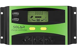 RemixOri 30A PWM Solar Laderegler 12V/24V Autobatterie, Solarladeregler mit LCD Anzeige und Dual-USB Fit für Blei-Säure-Batterie（GEL/FLD/SLD）