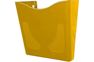 Deflecto Yellow Portrait A4 Wall Mounted Document Holder with Antimicrobial - A4 Sign Holder - A4 Leaflet Holder Wall Mounted Letter Rack Leaflet Display Stands A4 Poster Holder Brochure