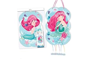 DISOK - Pignatta Sirena glitterata, pignatta per feste, compleanni, eventi, matrimoni, battesimi, comunioni.