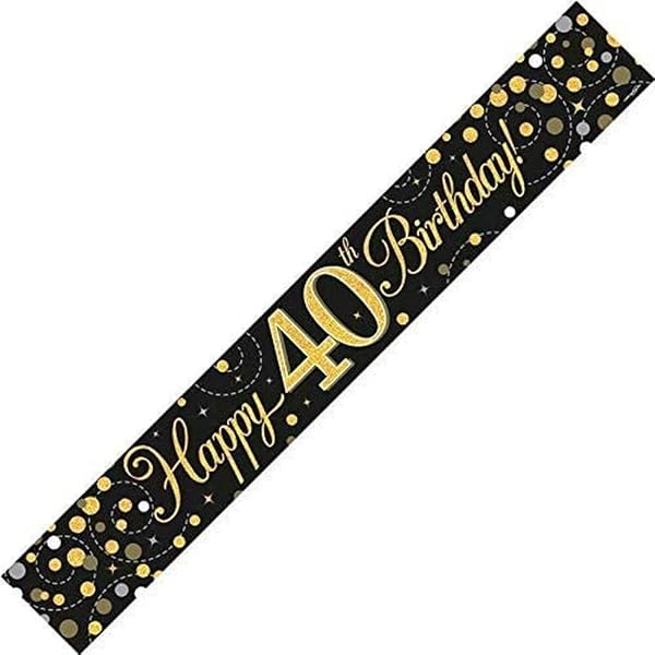 Oaktree „Sparkling Fizz“ Geburtstagsballon – 45,7 Cm, Holografisch Schwarz-gold, Für Helium Oder Luft, Made In UK