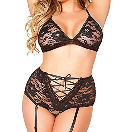 Preisvergleich Produktbild Taottao Modische sexy Unterwäsche, Uniformen, verführerische Babydolls, Nachtwäsche, Spitzenkleider und -röcke, Plus-Größe, schwarz