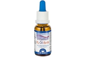 ‎DR. JACOB'S Dr. Jacob's Vitamin K2 Öl forte 20 ml I 50 µg pro Tropfen I K2 als all-trans Menachinon-7 (MK-7) I besonders gute Aufnahme und Langzeitstabilität I vegan, 640 Tropfen