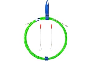 QZATACAEN Fish Tape Wire Puller Through Wall Wire Threader Fish Plus Fish Cable Fastener with Simple Handle 20FT(6M)