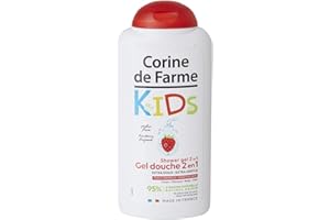 Corine de Farme - Gel de Ducha 2 en 1 KIDS para Niños - Producto de Baño para Piel y Cabello - Extra Suave - Perfume Fresa - Cosmético Natural - Fabricado en Francia - Pieles Sensibles - 300ml