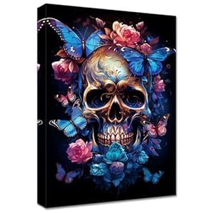 Flores Rosas y Calavera Marco