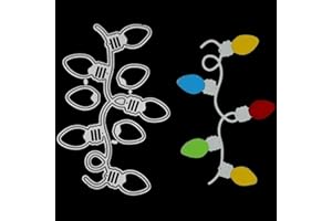 NLINLIN Silver Metal Christmas Lights Die Cuts New Year Lantern Cutting Dies Light String Embossing Stencils for Scrapbooking DIY Album Paper Cards Decorative Scrapbooking Arts, Craft Die-Cuts