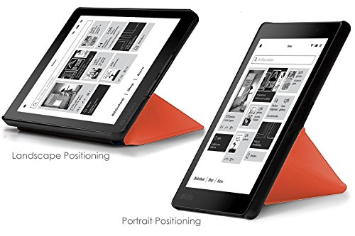Forefront Cases   Kobo Aura Edition 2  Modelo 2016  Origami Funda Carcasa Stand Smart Case Cover     Ultra Delgado Ligera y Protecci  n Completa del Dispositivo con Funci  n Auto Sue  o Estela  Naranja 