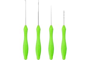 SZXMDKH Carp Fishing Baiting Rigs Tool Kit Set, 4 in 1 Carp Fishing Tackle Kit, Including Hook Needle, Driller, Knot Puller, and Fishing Braid Line Scissors for Lures Bait Driller