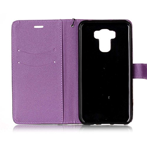 Erdong   funda Para Asus Zenfone 3 Max ZC553KL 5 5   Flip Book-style Superior Dual color PU de la carpeta de cuero de dise  o  P  rpura  Con la funci  n del soporte y ranuras titular de la tarjeta para Asus Zenfone 3 Max ZC553KL 5 5 