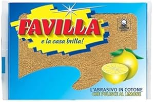 GENERICO Favilla Spugne Abrasive in Cotone Limone, Superficie Ruvida, Per Sporco Ostinato (25)