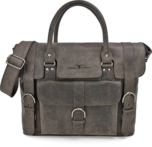 URBAN FOREST, Cntmp, Leder, Handtaschen, Messenger Bag, Businesstaschen, Aktentaschen, Laptoptaschen, Notebooktaschen, Umhängetaschen, DIN-A4, Natur-Leder, 39x29x10cm (B x H x T)