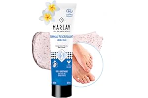 Marlay Cosmetics - Gommage Pieds Exfoliant 100 ml - Peeling Pied - Crème Exfoliante Bio Soin des Pieds - Aloé Vera, Beurre Karité, Huile Jojoba - Peaux Sèches - Fabriqué en France - Yuka 100/100