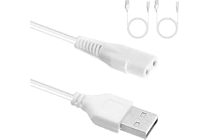WRTEEASE Replace Charger Cable Compatible with Philips Shaver 5 V-12v 30cm, USB Shaver Replacement Charging Cable Wire for OneBlade,Philips Shaver/Beard Trimmer Charger (White-2PCS)