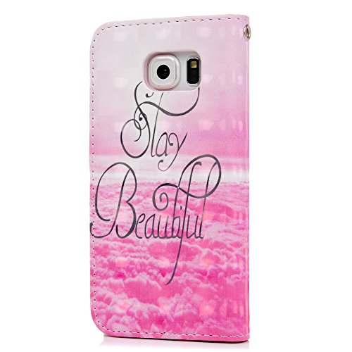 Lanveni Galaxy S6 H  lle  Handyh  lle Samsung Galaxy S6 Flip Case Cover PU Lederh  lle Schutzh  lle Magnetverschluss Ledertasche mit Stander Function 