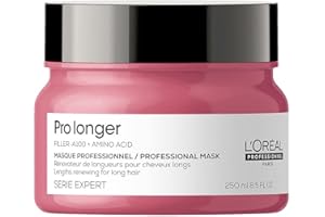 L'ORÉAL PROFESSIONNEL PARIS L'Oréal Professionnel, Masque Rénovateur de Longueurs, Cheveux Longs & Cassants, Pointes Abîmées & Fourchues, Hydrate & Protège contre la Casse, Vitalité Naturelle, Pro Longer, Serie Expert, 250ml