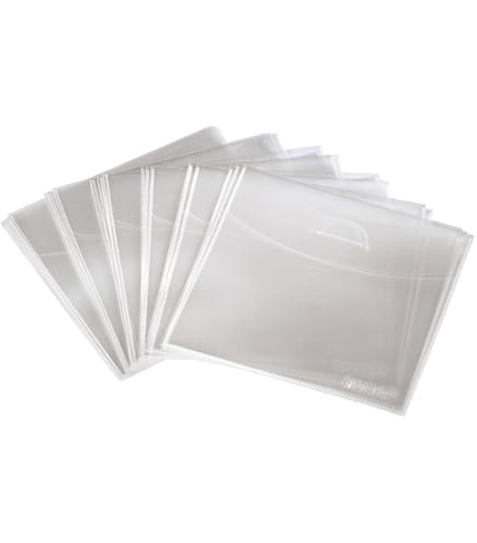 CD-Hüllen Transparent – 50 Stück, 120 Mikron Stark, Mit Klappe, Aus Polypropylen (Maße 126x128 Mm)