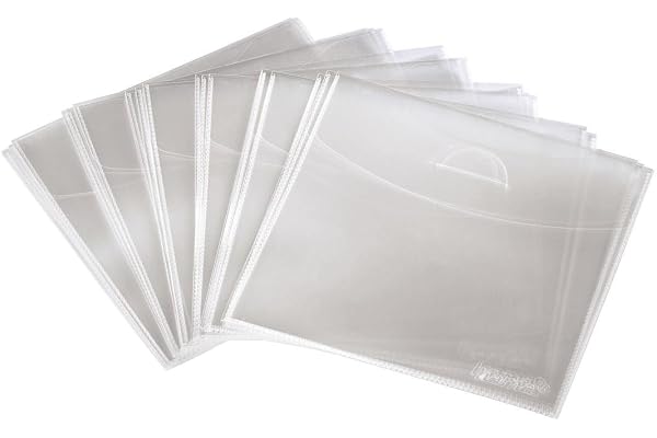 Hama Pochettes en polypropylène pour CD/DVD, paquet de 75, Transparent