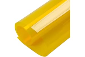 HOHOFILM 45cmx200cm Colorful Clear Decorative Window Film Self Adhesive Transparent Window Tint for Home Building Glass (Yellow)