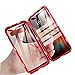 Produktbild WLWLEO Doppelseitige Glas-Telefon-Kasten-voller Schutz-Telefon-Abdeckung Ultra transparenter magnetischer Handy-Fall für Samsung S10 / S9 / S8, Rot,Red,Samsungs10