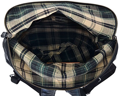 Gusti Leder studio „Neal“ Laptoprucksack Rucksack Lederrucksack Laptop-Rucksack 15″ Apple MacBook 15 Zoll Klassiker Allrounder Büffelleder Echt Leder Vintage Schwarz 2M52-20-6 - 5