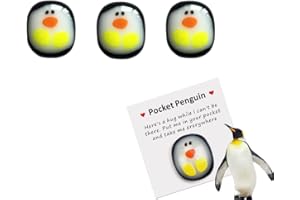 TeTupGa Little Pocket Penguin Hug, 3 PCS Mini Animal Pocket Hug Glass Mini Penguin Toy Gifts Cute Ornament For Birthday Wedding Party Valentine