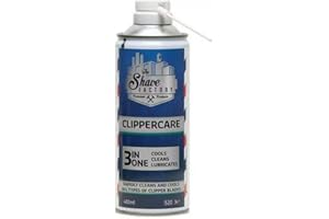 ‎TSF The Shave Factory Clippercare 400ml Klingenspray | Pflege Spray für Ihre Maschine | Maschinenspray | Haarschneidemaschinen Spray | Barber Zubehör (1 Stück)