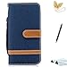 Produktbild TOUCASA S7 Handyhülle,S7 Hülle, Brieftasche Flip PU Leder ledercase Magnet Leder klappbar Hülle Kartenfächer [Cowboy Canvas Material] Wasserdicht Langlebig Stoßfest für Samsung S7Navy blau