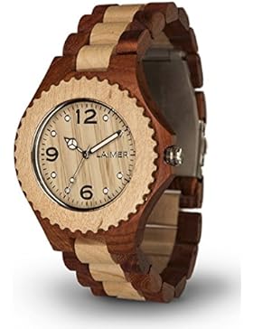 Laimer HerrenArmbanduhr Analog Quarz Holz 0012